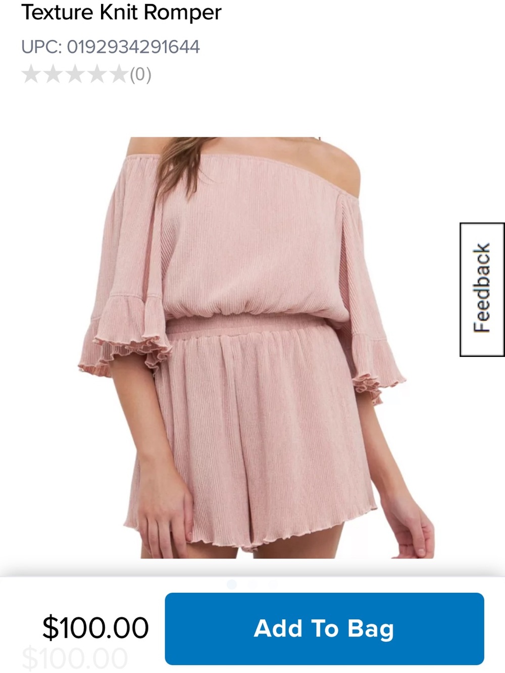 Free the Roses Texture Knit Off-Shoulder Romper in Dusty Pink